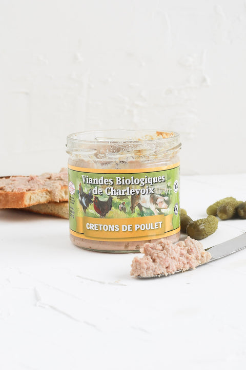 Cretons de poulet biologique sans nitrites