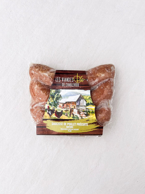 Saucisses de poulet biologique cuit (350g)